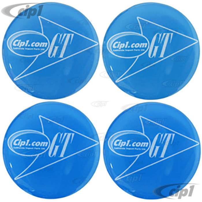 ACC-C10-9722 - BLUE GTV STYLE CENTER CAP DECALS - 37MM DIAMETER - SET OF 4