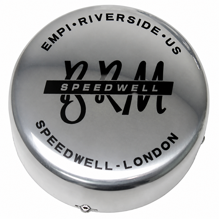 C13-9704 - EMPI - CENTER CAP - BRUSHED FINISH - 1 INCH TALL - FLAT STYLE WITH SPRING CLIP - FITS 80MM / 3.15 INCH HOLE - FOR ALL BRM REPLICA WHEEL - SOLD EACH