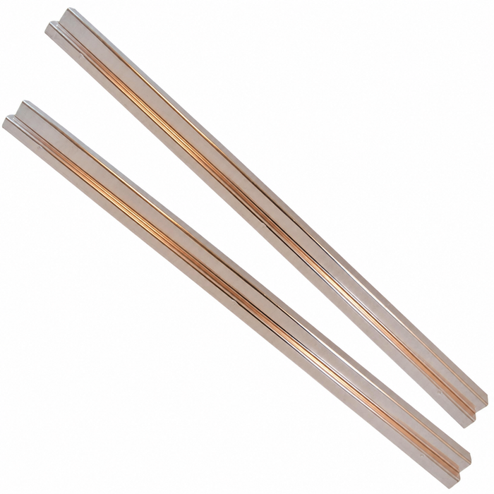 ACC-C10-3770-HM - 4579 - MADE IN GERMANY - POLISHED ALUMINUM DOOR SILL COVERS - MOUNTING SCREWS SOLD SEP. SEE VHD-N11-3221-50  - BEETLE SEDAN 47-77 - ALSO FITS BEETLE CONVERTIBLE IF SHORTENED - SOLD PAIR