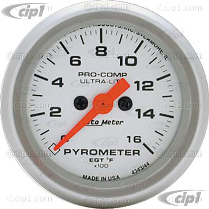 C14-4344 - AUTOMETER - ULTRA-LITE SPORT COMP - 2-1/16 IN. (52MM) E.G.T. KIT 0-1600`F - ALL SALES FINAL - NO RETURNS