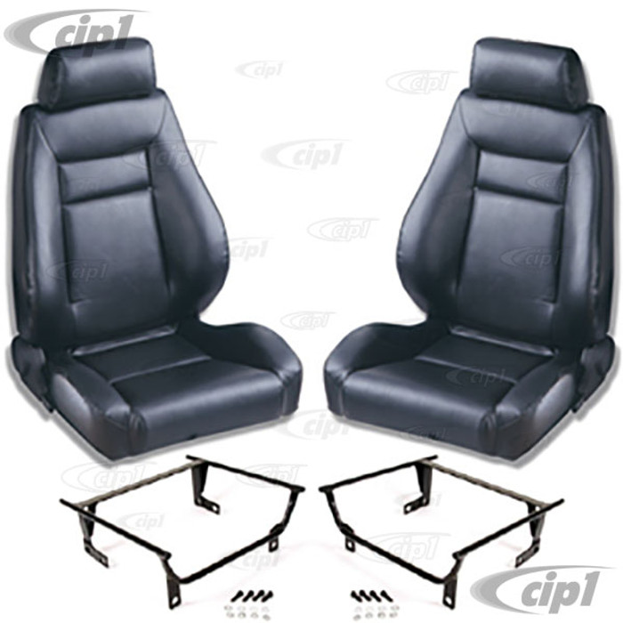 C15-80-1100-51-WA - SCAT ELITE RECLINER BLACK VINYL - LEFT & RIGHT - WITH MOUNTING  ADAPTERS (SPEC.YEAR/MODEL) - SOLD PAIR