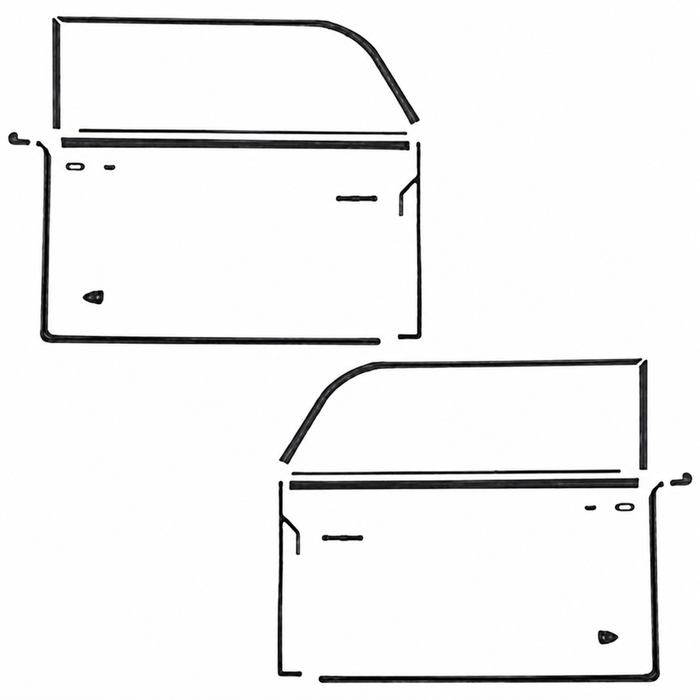 A48-8361-6771 - COMPLETE DELUXE DOOR SEAL KIT- LEFT & RIGHT (BOTH DOORS) - WITH BRAZIL DOOR SEALS - GHIA SEDAN 67-71  - SOLD KIT