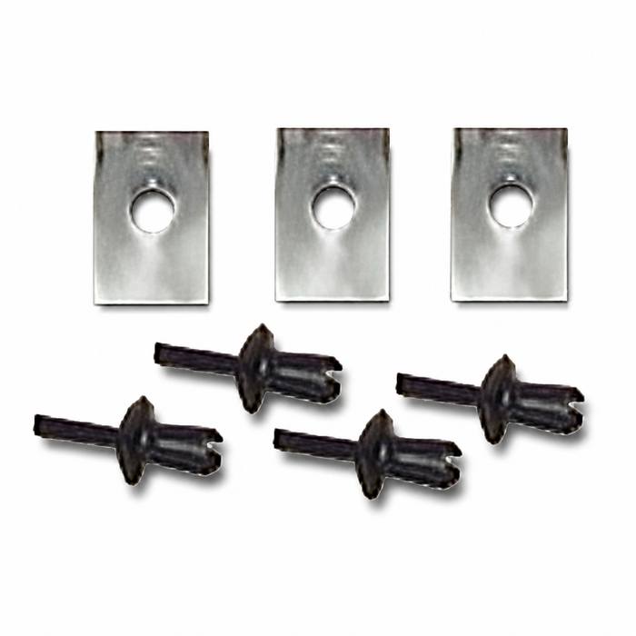 C16-113-117B - (113-857-117-B 113857117B 113-857-113 113857113) - GLOVE BOX RETAINING RING PINS & CLIPS - STD BEETLE 68-77 - SUPER BEETLE 71-72 - SOLD 7 PIECE SET