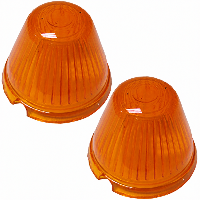 C16-113-161A-LR - 111-953-161-A - 111953161A - AMBER BULLET TURN SIGNAL LENS - BEETLE 55-57 - GHIA 56-58 - BUS 55-61 - SOLD PAIR