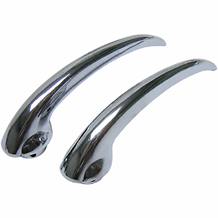 C16-113-225 - 113-837-225-A - 113837225A - PAIR OF CHROME HANDLES - INSIDE DOOR RELEASE - LEFT AND RIGHT - BEETLE 56-66 - GHIA 56-63 - BUS 50-60 - SOLD PAIR