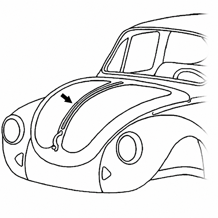 C16-113-505H - 113-853-505-H - 113853505H - GERMAN - FRONT HOOD MOLDING - BRIGHT ALUMINIUM CHROME STRIP - 935MM LONG - BEETLE 68-72 - SUPER BEETLE 71-79 - SOLD EACH