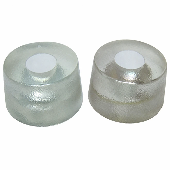 C16-113-553 - 113-885-553 - 113885553 - GERMAN - PAIR OF REAR SEAT BUMP STOPS - CLOUDY CLEAR - BEETLE 58-77 - EXCEPT CONVERTIBLE - SOLD PAIR
