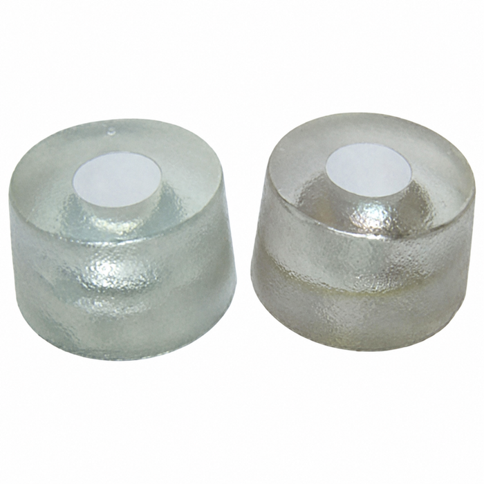 C16-113-553 - 113-885-553 - 113885553 - GERMAN - PAIR OF REAR SEAT BUMP STOPS - CLOUDY CLEAR - BEETLE 58-77 - EXCEPT CONVERTIBLE - SOLD PAIR