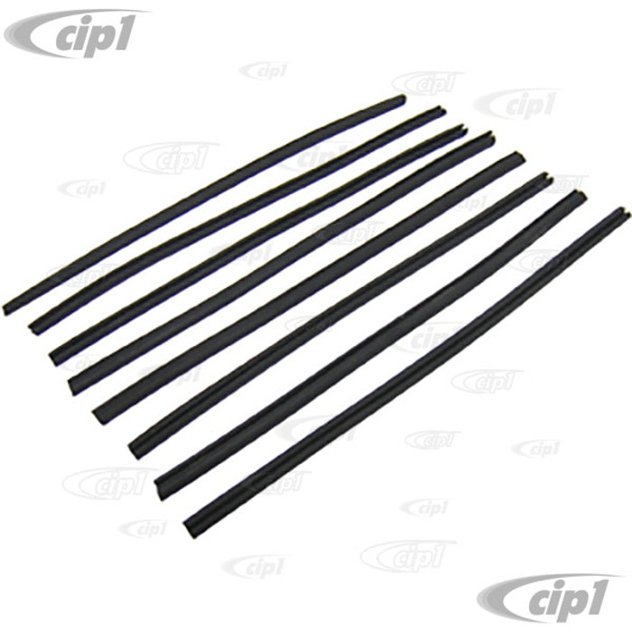 C16-141-241B - 141-707-241-B - 141707241B - SEALS BUMPER GUARDS FRONT & REAR - BEETLE 50-73 - GHIA 56-74 - DOES ALL 4 BUMPER GUARDS - TRIMMING REQUIRED - SOLD 8 PIECE SET