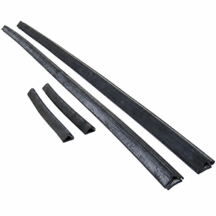 C16-143-341A-LR - 143-847-341-A - 143847341A - SET OF 4 SEALS - GLASS TO TOP AND SIDE OF DOOR OPENING (1 INCH BASE WIDTH) - DOES BOTH LEFT / RIGHT SIDES - GHIA SEDAN 60-66 - SOLD 4 PIECE SET