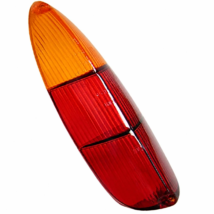 C16-311-222A-LR - (311-945-241 311945241) - TAIL LIGHT LENSE - RED & AMBER FLAT EURO STYLE - TYPE-3 62-69 - GENUINE GERMANY - SOLD EACH