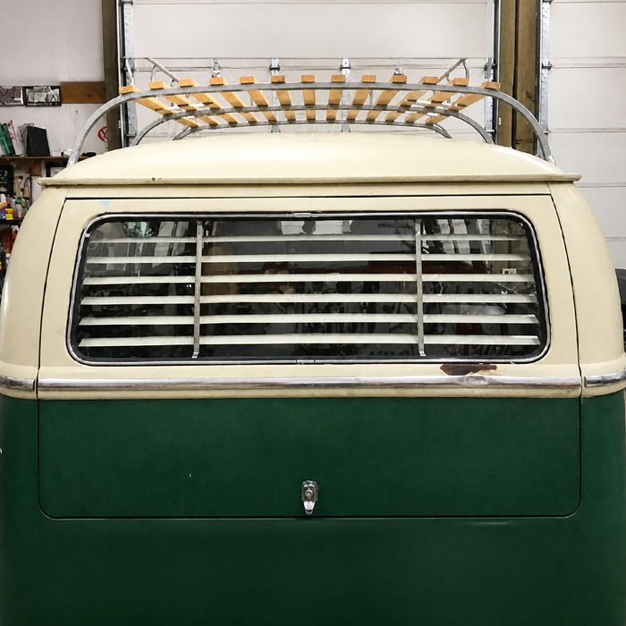 C21-0348-06 - VINTAGE STYLE ACCESSORY REAR WINDOW INTERIOR BLINDS / LOUVER SET - FITS INSIDE CAR - ASSEMBLY REQUIRED - BUS 64-79 - SOLD EACH