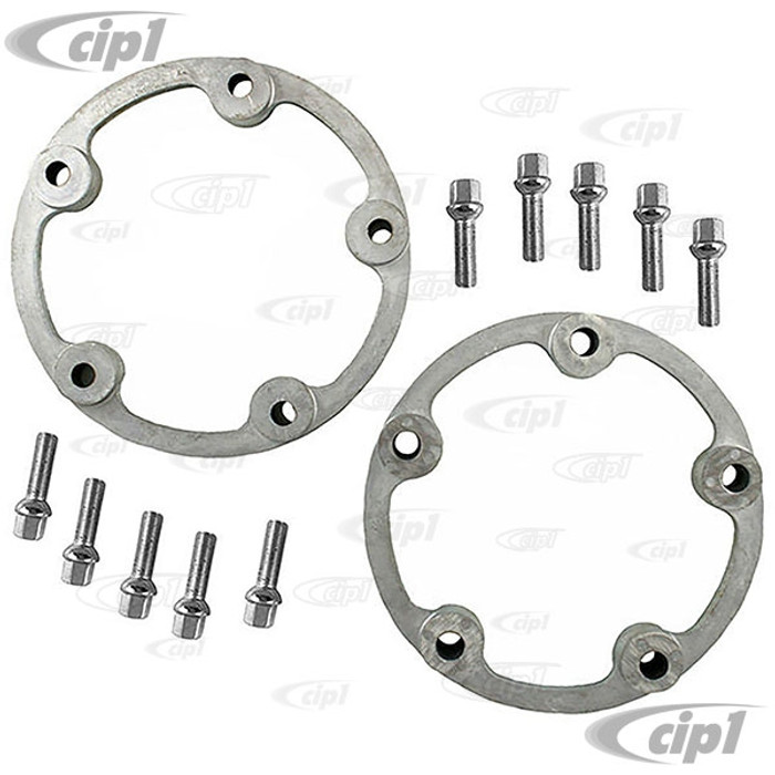C21-2527 - 16-9930-0 - 5-LUG 205MM WHEEL SPACERS - 25.4 MM (1 INCH) THICK - INCLUDES BALL SEAT BOLTS 12MM X 38MM (1-1/2 INCH) LONG - SUITABLE FOR STOCK STYLE STEEL WHEELS - SOLD SET OF 2 SPACERS WITH BOLTS