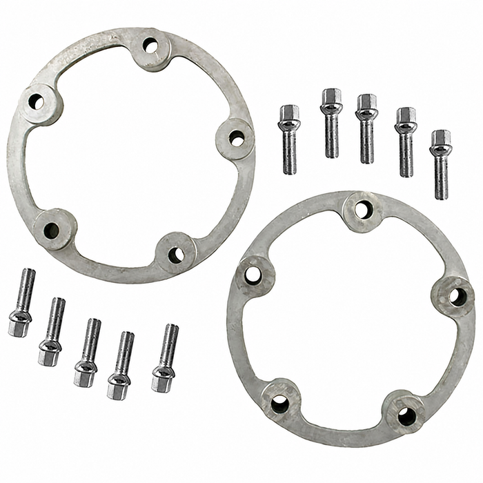 C21-2527 - 16-9930-0 - 5-LUG 205MM WHEEL SPACERS - 25.4 MM (1 INCH) THICK - INCLUDES BALL SEAT BOLTS 12MM X 38MM (1-1/2 INCH) LONG - SUITABLE FOR STOCK STYLE STEEL WHEELS - SOLD SET OF 2 SPACERS WITH BOLTS