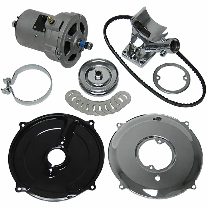 ACC-C10-5750-CH - DELUXE CHROMED HIGH OUTPUT ALTERNATOR CONVERSION KIT - FOR ALL 12-1600CC BEETLE/GHIA STYLE ENGINES - REF.#'s 043-903-023-A 043903023A - EMPI 9450 9451 - SOLD KIT
