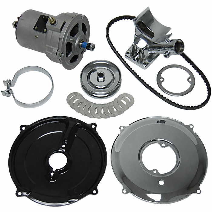 ACC-C10-5750-CH - DELUXE CHROMED HIGH OUTPUT ALTERNATOR CONVERSION KIT - FOR ALL 12-1600CC BEETLE/GHIA STYLE ENGINES - REF.#'s 043-903-023-A 043903023A - EMPI 9450 9451 - SOLD KIT