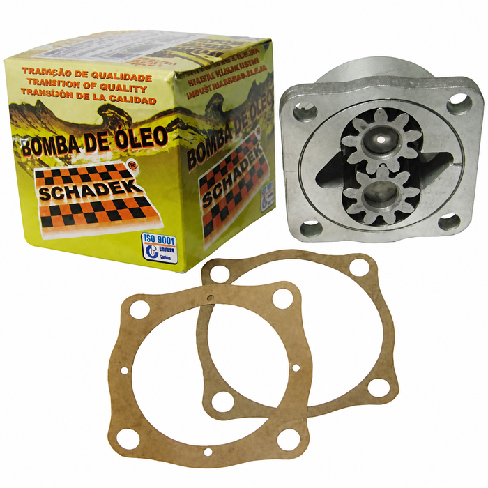 C24-111-115-107-AHD - 111115107A - GENUINE SCHADEK BRAND - OIL PUMP - H-D 30MM GEARS 8MM HOLES - (ALL 70-LATER WITH PERFORMANCE CAM) FITS 70-71 DUAL RELIEF CASE WITH 3 RIVET FLAT CAM - (WITH 15MM INLET OIL GALLEY) - SOLD EACH