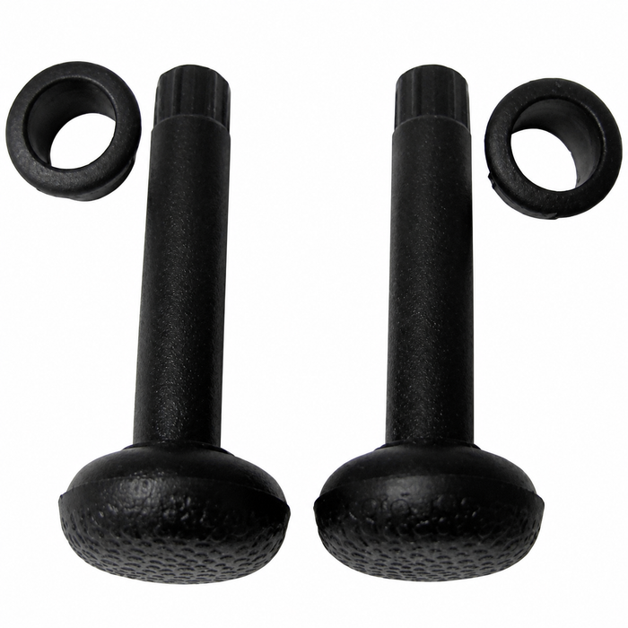C24-111-837-187-BKIT - ORIGINAL GERMAN MADE - 4 PIECE DOOR LOCK PULL KNOBS AND COLLAR KIT - BLACK - BEETLE 67-79 - GHIA 67-70 BUS 74-79 - 4 PIECE SET