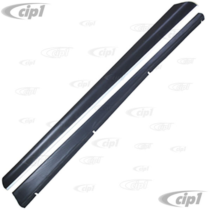 C24-111-898-509-10 - 111-821-509 - 111821509 - PAIR OF HEAVY-DUTY BLACK RUNNING BOARDS (GALVANIZED STEEL) - WITHOUT CHROME MOLDING - LEFT AND RIGHT  BEETLE 46-79 - SOLD PAIR