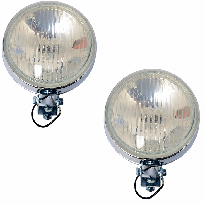 C24-111-941-100-CPR - 111941100 - PAIR OF 4 INCH FOG LIGHTS - CURVED CLEAR LENS WITH CHROME HOUSING (UNIVERSAL FIT) - SOLD PAIR