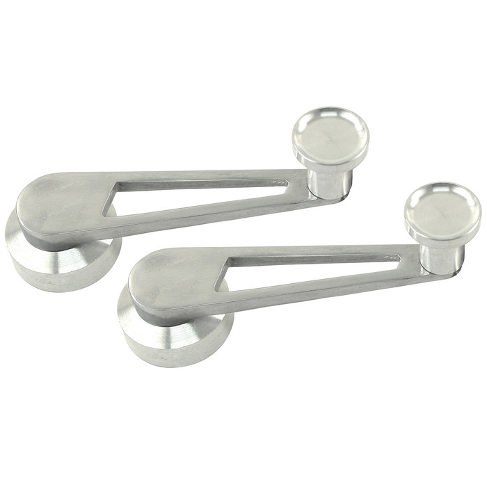ACC-C10-3436 - EMPI 8510 - BILLET STYLE WINDOW CRANKS WITH BRITE ALUMINUM FINISH - BEETLE 46-79 - GHIA 56-74 - BUS 68-79 - TYPE-3 68-73 - SOLD PAIR