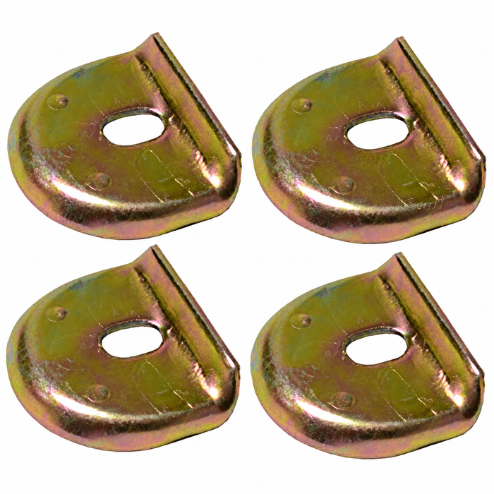 C24-113-201-635-4 - 113201635 - LATE STYLE FUEL/GAS TANK HOLD DOWN RETAINER TABS - ORIGINAL FOR 70-79 MODELS - WILL FIT ALL YEARS (CAN BE SILVER OR GOLD-CAD PLATED) - ALL BEETLE / GHIA / TYPE-3 - SOLD SET OF 4