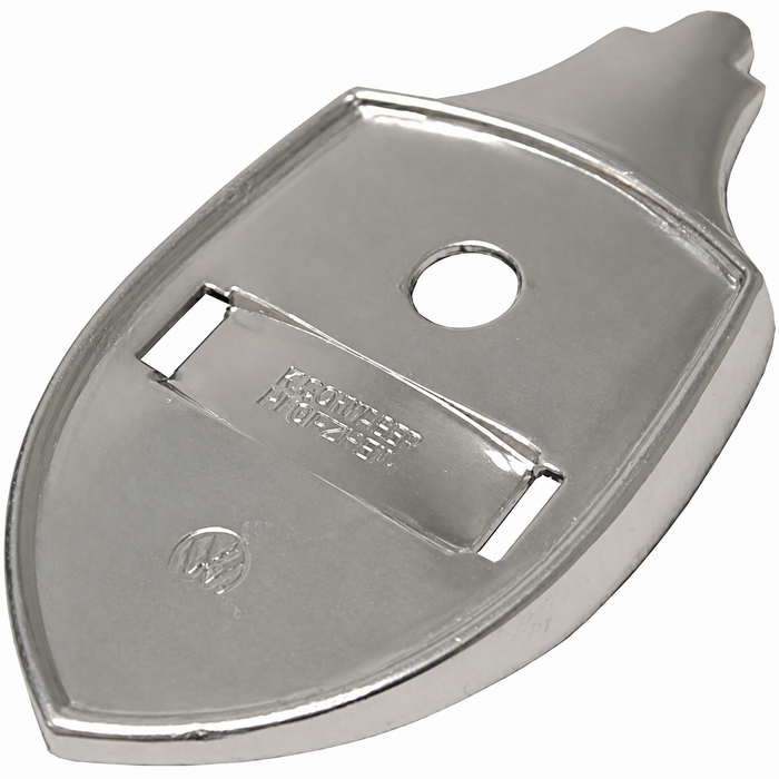 C24-113-853-631-B - 113853631B - GERMAN  - WOLFSBURG HOOD CREST BADGE BASE PLATE ONLY - BEETLE 51-63 - SOLD EACH