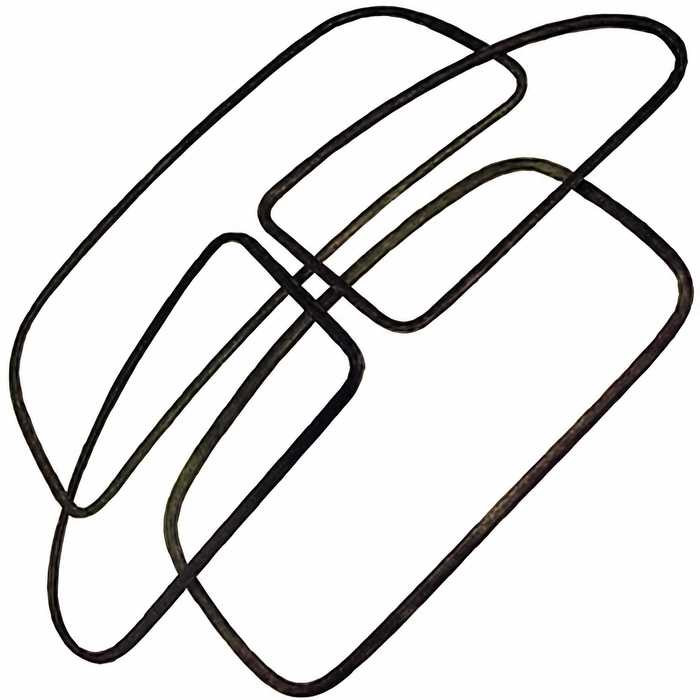 C24-113-898-121-MTJG - GENUINE GERMAN WINDOW RUBBER KIT - WITH MOLDED CORNERS - WITH GROOVE FOR EARLY STYLE METAL TRIM - 4 PIECES - BEETLE 72-77 (TRIM SOLD SEPARATELY) - SOLD SET