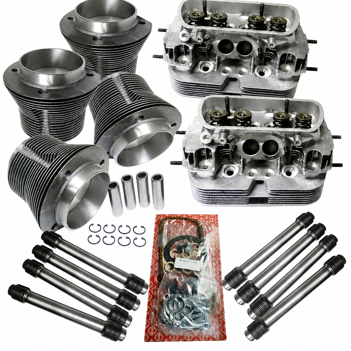 ACC-C10-5005 - 311-198-069 - 311198069 - TOP END ENGINE REBUILD KIT - NEW HEADS/PISTON & CYLINDERS/TUBES/GERMAN GASKET SET - ALL VW BEETLE / KARMANN GHIA / BUS STYLE 1600CC ENGINE - SOLD EACH