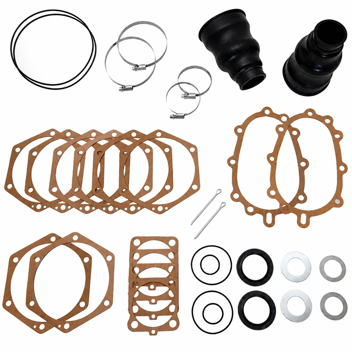 C24-211-598-051-DLX - (211598051) GENUINE GERMAN - DELUXE SWINGAXLE REDUCTION BOX AXLE TUBE GASKET AND BOOT KIT - BUS 50-63 - VW THING W/REDUCTION BOXES - SOLD KIT