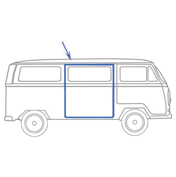 C24-211-843-792-B - 211843792B - GENUINE GERMAN - RIGHT SIDE SLIDING DOOR SEAL - FOR LHD - BUS 68-79 - SOLD EACH