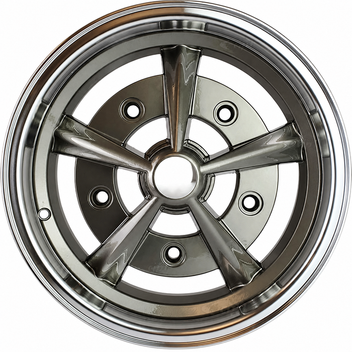 ACC-C10-6659 - 9752 - GUN METAL FINISH RADER STYLE WHEEL - RAIDER - 15 INCH X 5 INCH - 5 X 205MM BOLT WHEEL (3.25 IN. BACKSPACE)- SOLD EACH