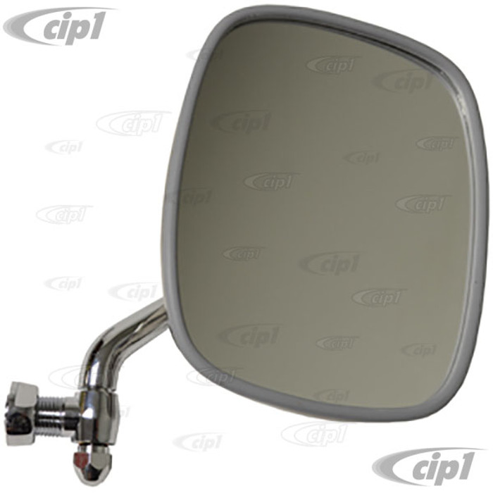 C24-211-857-514-FW - (211857514F) TOP RESTORATION QUALITY - POLISHED STAINLESS STEEL OUTSIDE DOOR MIRROR - RIGHT - BUS 68-79 - SOLD EACH
