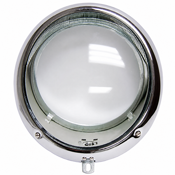 C24-211-941-038-C - (211941038C) EXCELLENT REPRODUCTION - RIGHT SIDE (LHD) USA STYLE HEADLIGHT ASSEMBLY WITH CLEAR GLASS - BUS 52-67 - (LIGHT BULBS SOLD SEPARATELY) - SOLD EACH