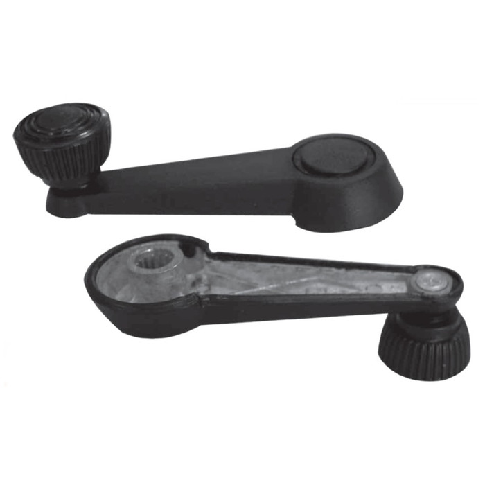 C24-321-837-581-PR - 321837581 - EXCELLENT QUALITY - WINDOW CRANK HANDLE WITH METAL REINFORCEMENT - BLACK - WILL FIT ALL TYPE 68 ON - ORIGINAL IN BEETLE 75-79 - BUS 75-79 - VANAGON 80-92 - ALL WATER-COOLED 75-92 - PORSCHE 914 69-76 - SOLD PAIR