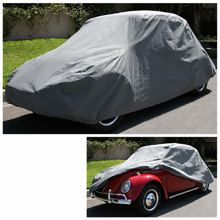 C26-100-050 - DELUXE ALL WEATHER 3-LAYER CUSTOM FITTED CAR COVER (WITH W/STRAPS AND BAG) - ALL BEETLES 46-77 -INCLUDING 71-77 SUPER BEETLE SEDAN (NOT CONVERTIBLE) - SOLD EACH