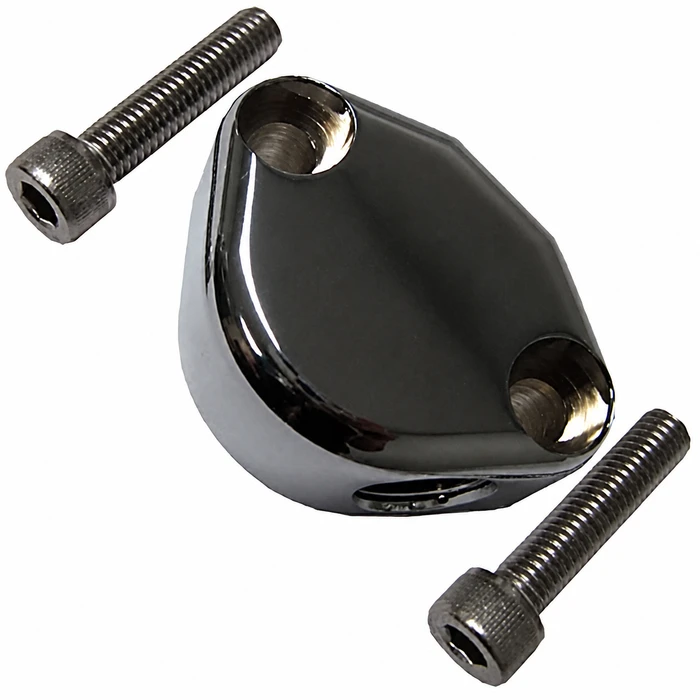 C26-127-014C - BILLET ALUMINUM - CHROME - FUEL PUMP BLOCK-OFF WITH TAPPED 3/8 NPT HOLE FOR ENGINE CASE VENT - ALL 1600CC STYLE ENGINES