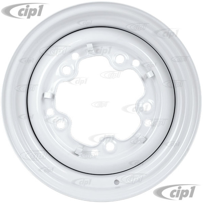 ACC-C10-6621-SMWH - STOCK SMOOTHIE 5X205MM 5 BOLT STEEL WHEEL - PAINTED WHITE - 15X5-1/2 (3-3/4 INCH BACK SPACING) HUBCAP SOLD SEPARATELY (1 INCH WIDER THEN STOCK CHECK CLEARANCE BEFORE ORDERING) - SOLD EACH