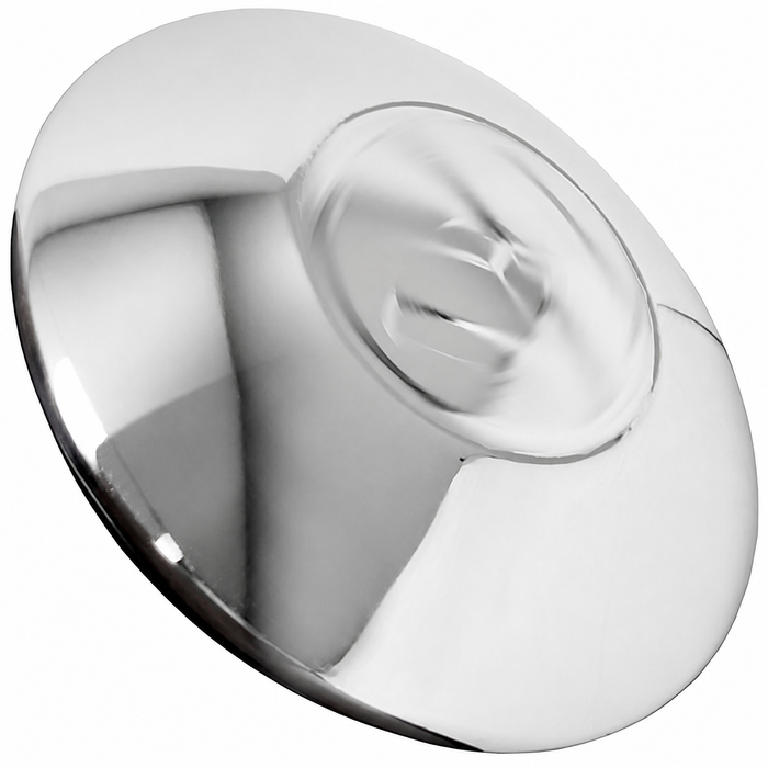 ACC-C10-6677-SS - 111-601-151 - 111601151 - EXCELLENT QUALITY - POLISHED STAINLESS STEEL VINTAGE STYLE HUBCAP WITH LARGE EMBLEM - 5 BOLT WHEEL - BEETLE/GHIA 56-65 - BUS 50-70 - TYPE-3 62-65 - THING 73-74 - SOLD EACH