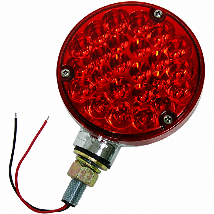 C26-945-192R - CHROME LED TAILLIGHT-RED LENSE - SOLD EACH