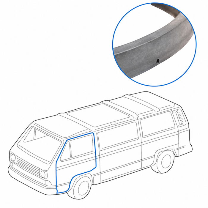 C27-251-837-911-B - 251837911B - GERMAN - FRONT DOOR SEAL - LEFT OR  RIGHT - VANAGON 80-92 - SOLD EACH