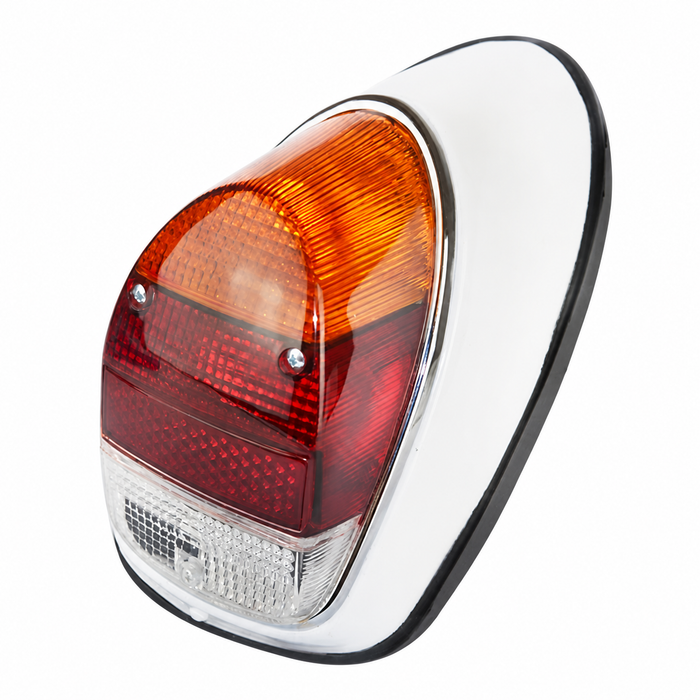 C28-111-945-096-PE - 111945096P - COMPLETE TAIL LIGHT ASSEMBLY WITH AMBER & RED LENS (EURO STYLE) - RIGHT - BEETLE 68-70 - SOLD EACH