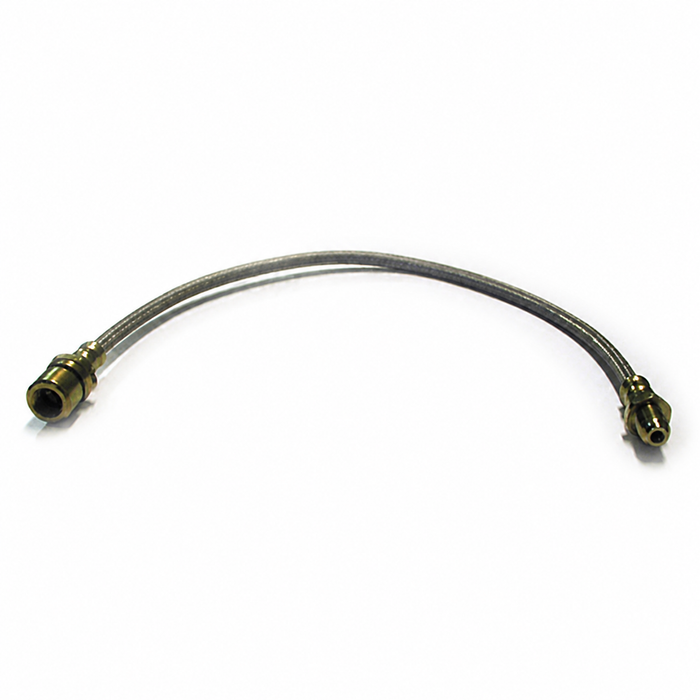 C28-211-611-701-SS - (211611701) EXCELLENT QUALITY - STAINLESS STEEL BRAIDED BRAKE HOSE FRONT 440MM M/F ENDS L/R - BEETLE 65-66 / GHIA 65-66 / BUS 55-67 / TYPE 3 62-65 - SOLD EACH