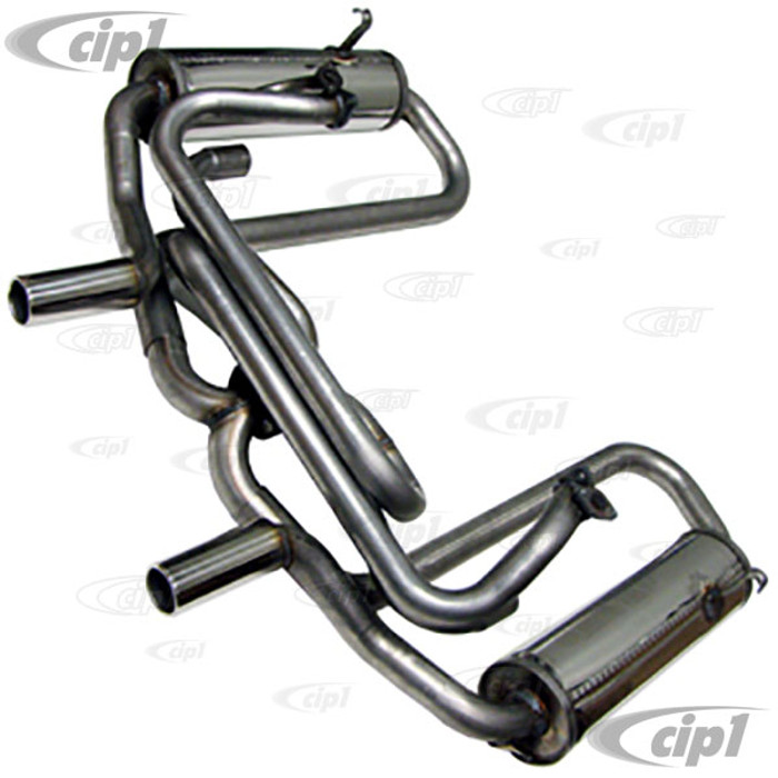 C31-251-001-038SEVH - CSP SUPER COMPETITION COMPLETE EXHAUST STAINLESS STEEL HEADER WITH STAINLESS STEEL MUFFLERS - WITH HEAT RISER / FRESH-AIR HOOKUPS (DESIGNED TO BE FITTED TO HEATER BOXES) -(A60)