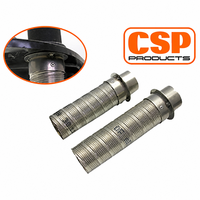 C31-255-165-CSP - (028-129-087-F 028129087F) - CSP - HEAVY-DUTY HEATER HOSE FITTINGS - FOR ALL BEETLE STYLE 12-1600CC ENGINES WITH CSP OR AFTERMARKET HEADER EXHAUST SYSTEMS - SOLD PAIR