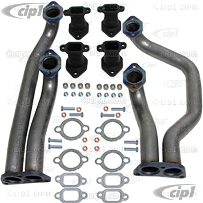 C31-257-254-045L - 45MM STAINLESS STEEL J-TUBES - VANAGON 80-83 TYPE-4 ENGINE WITH RECTANGULAR PORTS - SOLD PAIR