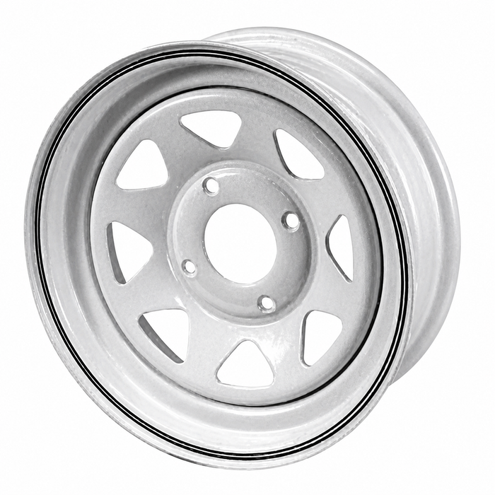 ACC-C10-1002 - WHITE SPOKE STEEL BAJA WHEEL 15X5 - 4X130MM BOLT PATTERN - 2 INCH BACKSPACING SOLD EACH