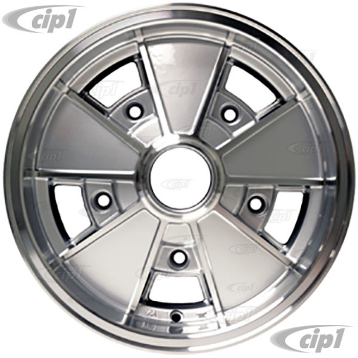 C32-BR6S - BRM REPLICA SILVER 5 SPOKE WHEEL - 15 IN. x 6.5 IN. WIDE - WIDE 5 BOLT PATTERN (5x205MM) CENTER CAP AND MOUNTING HARDWARE IS SOLD SEPARATELY - SOLD EACH