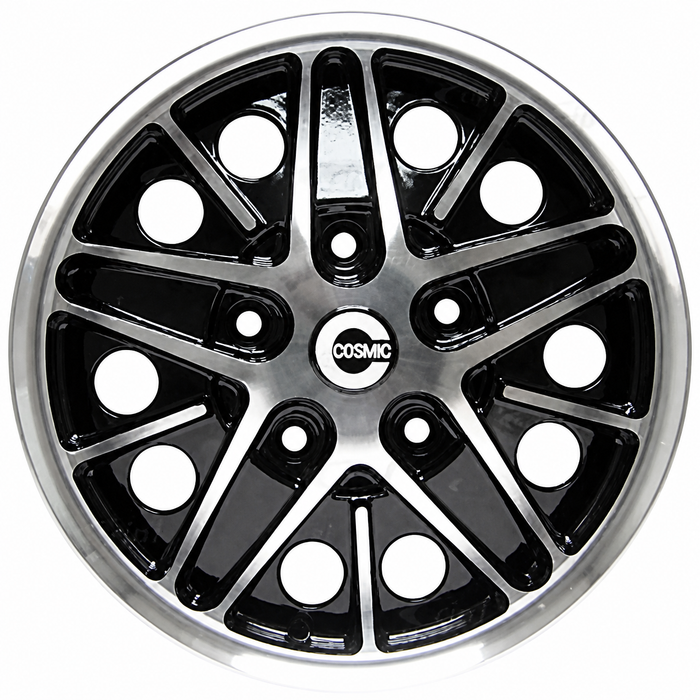 C32-COS-5515-1B - COSMIC ROAD WHEEL - BLACK - 15 INCH X 5.5 INCH WIDE - 5 BOLT X 112MM BUS/VANAGON PATTERN - BUS 71-79 - VANAGON 80-92 - HARDWARE SOLD SEP. - SOLD EACH