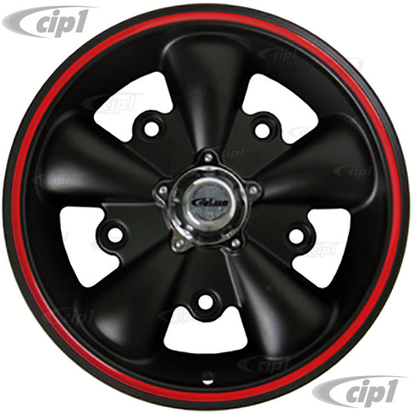C32-E252MBRR - MATTE BLACK WITH RED RIM 5 SPOKE ALUMINUM WHEEL